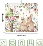 Easter Bunny Dish Drying Mat 16 x 18 Inch Rabbit Dish Drainer Rack Mat Colorful - Image 2