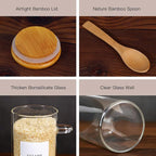 8 Pcs Glass Containers with Bamboo Lids and Spoons - 10 oz Sugar Container with - Image 6