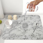 White Grey Marble Dish Drying Mat - Image 6