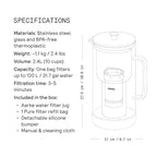 Aarke Purifier - Premium Glass and Stainless Steel Water Filter Pitcher - Image 8