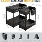 Sevenblue 2 Pack Under Sink Organizer, Under Bathroom Cabinet Organizer - Image 4