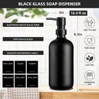 Dish Soap Dispenser for Kitchen, 16.9 fl oz Black Hand and Dish Soap Dispenser - Image 3
