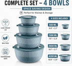 Mixing Bowls with Lids, 8-Piece Airtight Leak-Proof Nesting BPA-Free Bowl Set - Image 5