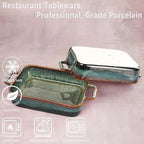 10" x 8" Porcelain Rectangular Casserole Dishes - Image 3