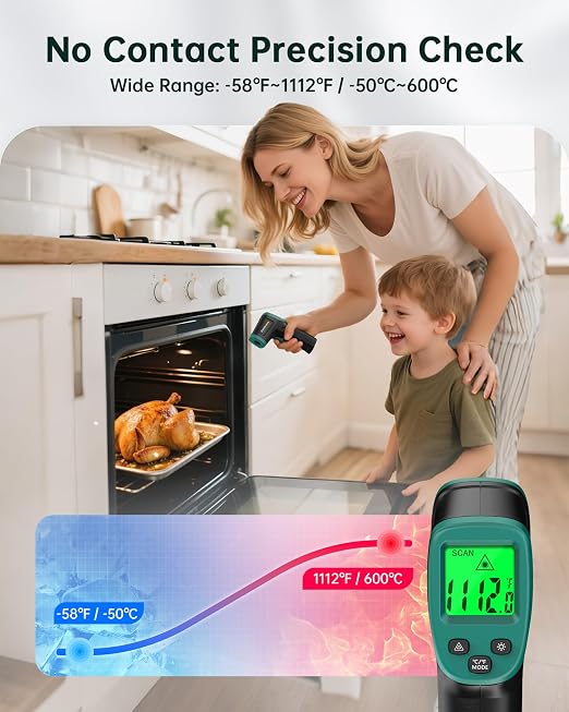 ERICKHILL ROOKCORE Infrared Thermometer -50℃~600℃ Adjustable Emissivity - Image 3