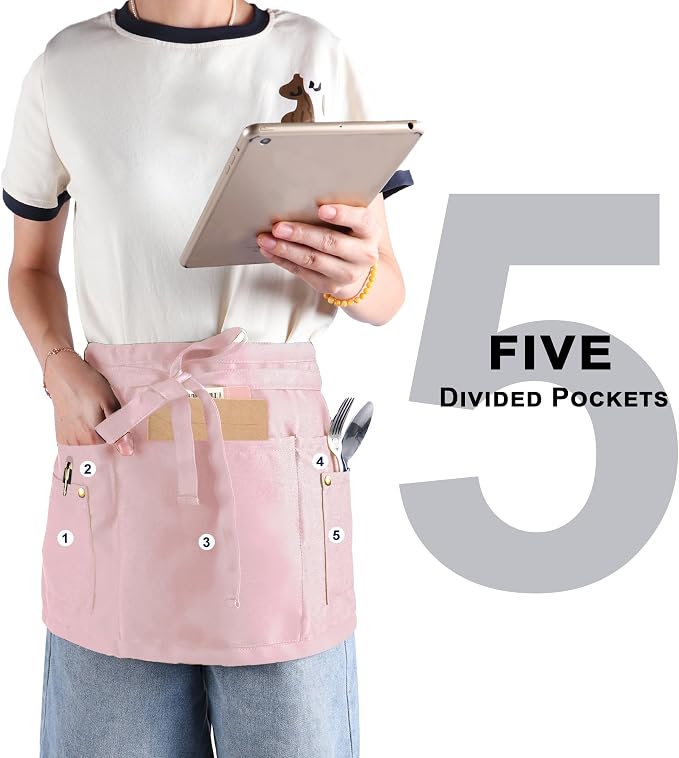 Server Apron with 5 Pockets - Image 3