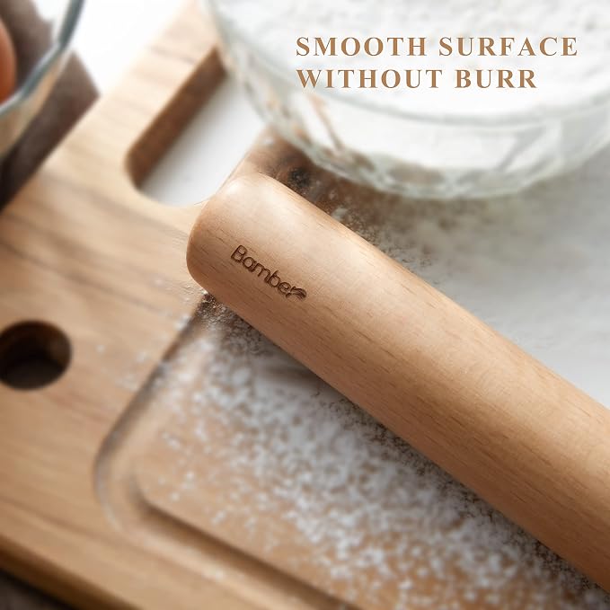 Bamber Mini Wood Rolling Pin for Baking Small Wooden Rolling Dowel Stick Dough - Image 5
