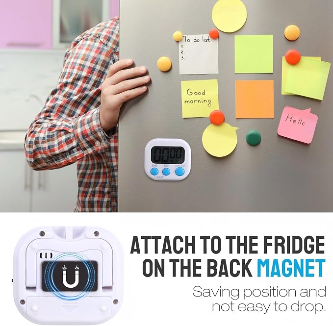 Weewooday 6 Pcs Digital Kitchen Timer Magnetic Timer Bulk On/Off Switch Minute - Image 4