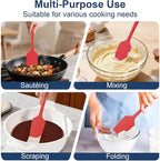 4 Pcs Silicone Spatula Set, 11.4 In, 600°F Heat Resistant Rubber Spatulas - Image 6