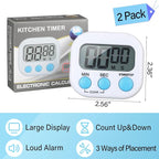 Weewooday 2 Pcs Digital Kitchen Timer Magnetic Timer Bulk On/Off Switch Minute - Image 2