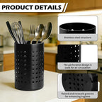 2PCS Black Stainless Steel Utensil Holder and Utensil Drying Holder, as a - Image 3