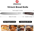 imarku 10 Inch Bread Knife for Homemade Bread Sourdough, German High Carbon - Image 4