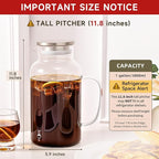 Glass Water Pitcher with Lid and Spout, 1 Gallon Heat Resistant Borosilicate - Image 2