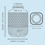 Godinger Drink Dispenser 2 Gallon, Large Glass Water Dispenser - Image 4