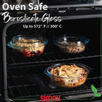 Simax Casserole Dish Set with Lid, Round Glass Cookware, Borosilicate Glass - Image 4