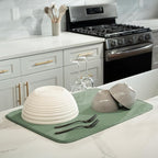 S&T INC. Dish Drying Mat XL, 18” x 24”, Absorbent Microfiber Kitchen Counter Mat - Image 2