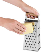 Twine Acacia Wood Handled Cheese Grater, Stainless Steel Grater, Citrus Zester - Image 4