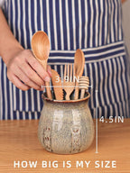 Ceramic Utensil Holder, Small Utensil Crock Ideal - Image 2