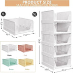 8 Pack Stackable Closet Storage Basket - Image 3
