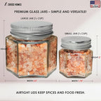 Magnetic Spice Jars Combo Pack 29 Pack Refrigerator Hexagon Glass Spice Jar - Image 4