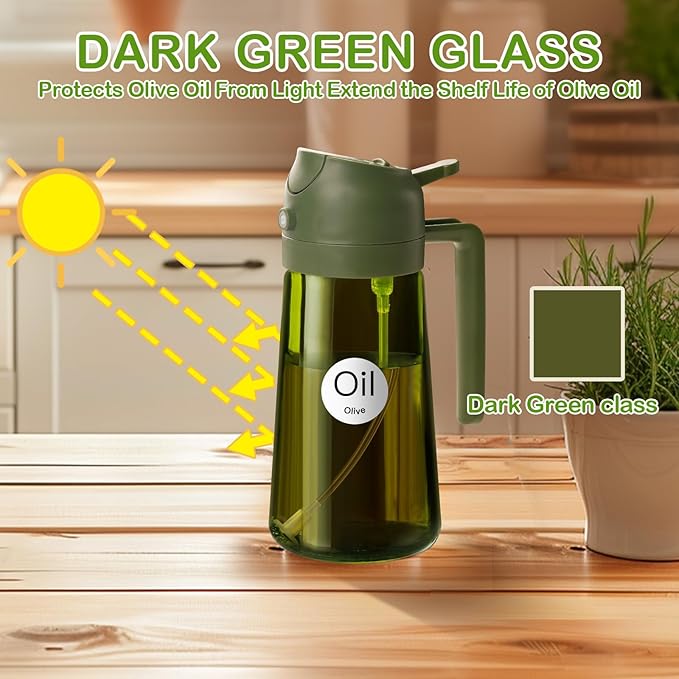 YARRAMATE 2Pcs 16oz/470ml Dark Green Oil Sprayer - Image 4