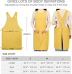 ELEZAY Aprons for Women with Pockets Plus Size Comfort Cross Back No Tie Cotton - Image 5