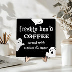 Freshly Boo'd Coffee Wood Sign, Halloween Coffee Bar Decor, Scream Sugar Spooky - Image 3
