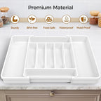 ukeetap Extra Large Expandable Silverware Organizer, BPA-Free Food-Safe Cutlery - Image 4