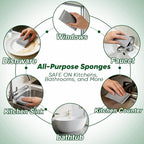 HOMEXCEL All-Purpose Sponge Pads 12PK, Non-Scratch Dish Sponges Safe - Image 7
