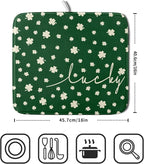 Giwawa St Patricks Day Dish Drying Mat Green Lucky Clovers Dish Drainer Mats - Image 2