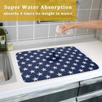 Patriotic July of 4th Blue Star Dish Drying Mat - Image 7