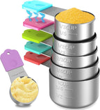 Magnetic Measuring Cups, 6 Stainless Steel Nesting Measuring Cup Set by Minteem-MeasuringCups