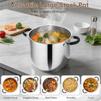 P&P CHEF 9.5" Stainless Steel Large Stock Pot - Image 5