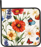 Cute Oven Mitts and Pot Holders Sets Poppy Daisy Flowers Kitchen Gloves - Image 5