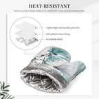 Teal Daisy Oven Mitts Pot Holders Set Silicone Heat Resistant Farm Teal Daisy - Image 4