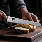 SHAN ZU Bread Knife 8 Inch, Japanese High Carbon 10Cr15Mov Stainless Steel Cake - Image 6