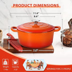 E-far 3 Qt Enameled Cast Iron Dutch Oven - Image 2