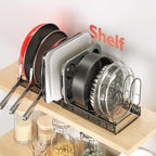 ORDORA Pots and Pans Organizer under Cabinet, Expandable 11.8"-22.8" Pot Lid - Image 8