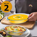 Small Casserole Dishes Oval 2 Pack, 23oz Glass Au Gratin Baking Dish, - Image 7