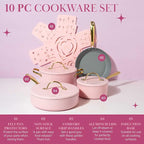 Paris Hilton Iconic Nonstick Pots and Pans Set, Matching Lids - Image 3