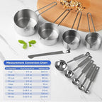 10-Piece Stainless Steel Measuring Cups and Spoons Set - Image 2