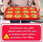 CAKETIME 12 Cups Silicone Muffin Pan - Image 6