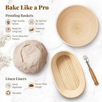 Sourdough Starter Kit, Banneton Bread Proofing Baskets Set, Sourdough Bread - Image 2