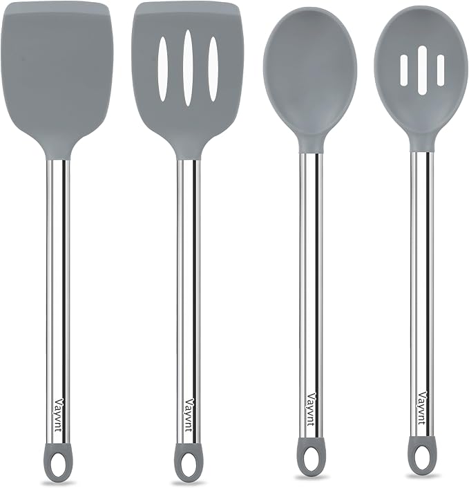Vayvnt 4 PCS Cooking Utensils Set, Silicone Kitchen Spatula Set by Vayvnt