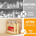 SpaceAid Bamboo Pull Out Spice Rack Organizer - Image 2