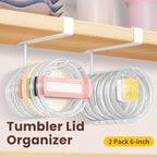 2 Pack Tumbler Lid Organizer, Under Cabinet Cup Lid Holder - Image 3