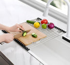 Tomorotec 17.7" x 15.5" Roll Up Dish Drying Rack Over Sink Drying Rack Sink - Image 8