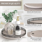 10" Oak Bathroom Vanity Tray Turntable - Image 5