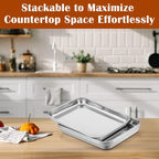 E-far Small Baking Sheet with Wire Rack, Stainless Steel Cookie Sheets Trays & - Image 8