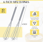 Baderke 10 Pcs Mini Whisk Bulk Small Whisks - Image 3